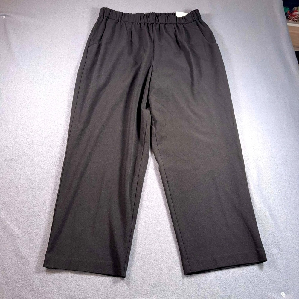 NEW Sag Harbor Womens Pull On Pants Size 18W Short Black Stretch B104317LA NWT‎